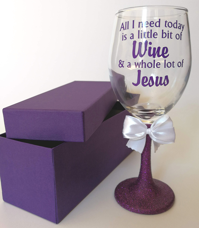Glitter stem wine glass - Image 2